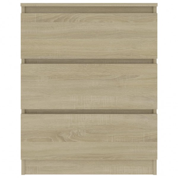 Aparador de madera contrachapada color roble Sonoma 60x35x76 cm M 4
