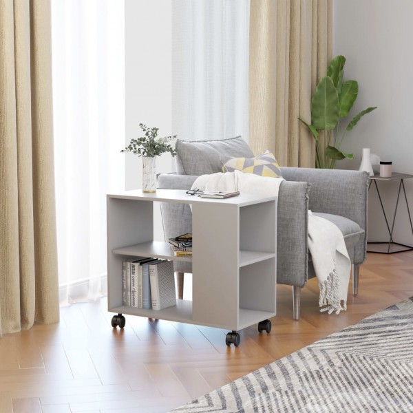 Mesa auxiliar de madera de ingeniería gris 70x35x55 cm D