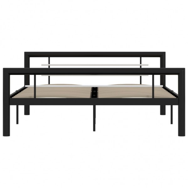 Estructura de cama de metal negro y blanco 120x200 cm M 3