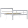 Estructura de cama de metal gris y blanco 90x200 cm 2