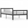 Estrutura de cama 100x200 cm metal cinzento e branco 1