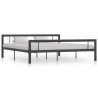 Estructura de cama de metal gris y blanco 180x200 cm 1
