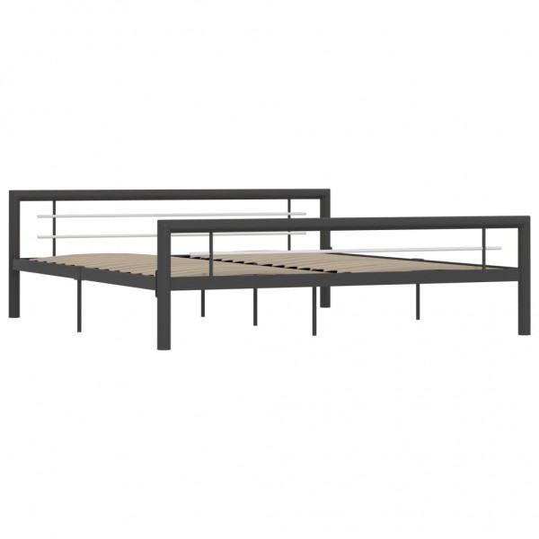 Estrutura de cama 180x200 cm metal cinzento e branco M 2