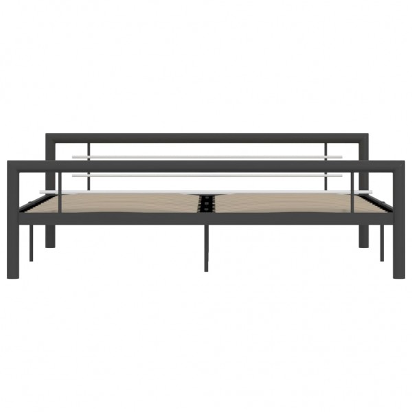 Estructura de cama de metal gris y blanco 180x200 cm M 3
