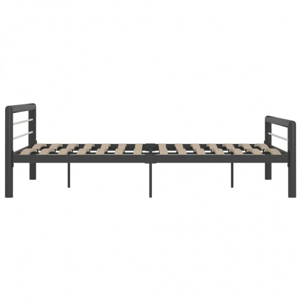 Estrutura de cama 180x200 cm metal cinzento e branco M 4