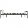 Estructura de cama de metal gris y blanco 180x200 cm 4