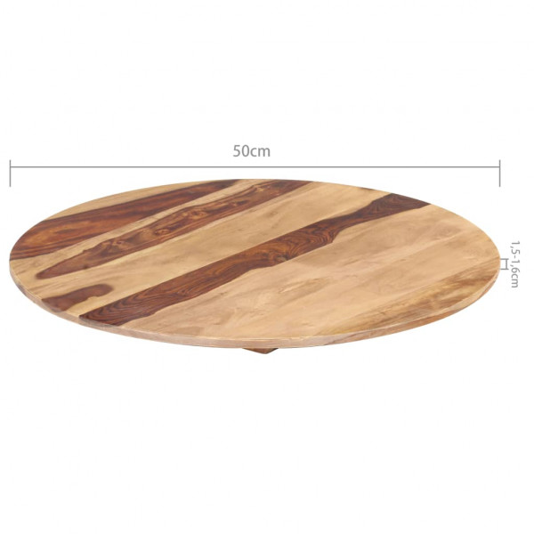 Superficie de mesa redonda madera maciza sheesham 15-16 mm 50cm M 3