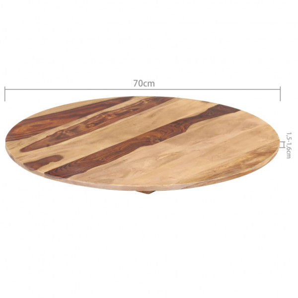 Superficie de mesa redonda madera maciza sheesham 15-16 mm 70cm M 3