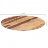 Superficie de mesa redonda madera maciza sheesham 15-16 mm 70cm 3
