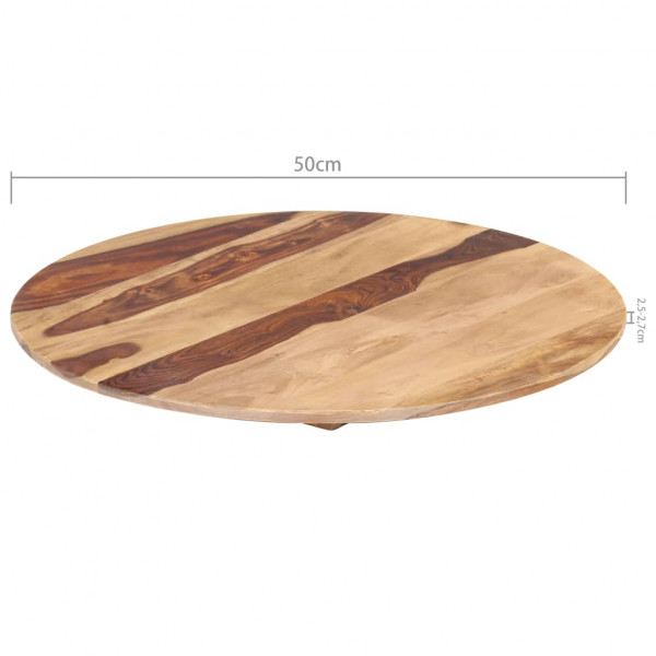 Superficie de mesa redonda madera maciza sheesham 25-27 mm 50cm M 3