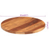 Superficie de mesa redonda madera maciza sheesham 25-27 mm 50cm 5