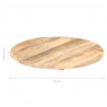 Superficie de mesa redonda madera maciza de mango 15-16 mm 60cm 3