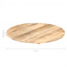 Superficie de mesa redonda madera maciza de mango 15-16 mm 70cm 3