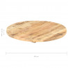 Superficie de mesa redonda madera maciza de mango 25-27 mm 60cm 3