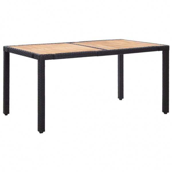 Set comedor de jardín 7 piezas y cojines ratán sintético negro M 3