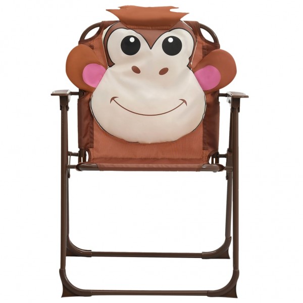 3 pcs conjunto bistrô de jardim infantil c/ guarda-sol castanho M 4