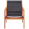 Silla de jardín de madera maciza de eucalipto y textilene negro 2