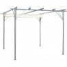 Pérgola con tejado retráctil acero color blanco crema 3x3 m 1