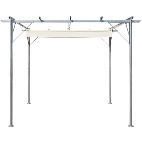 Pérgola com toldo retrátil 3x3 m aço branco nata M 3