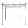Pérgola com toldo retrátil 3x3 m aço branco nata 4