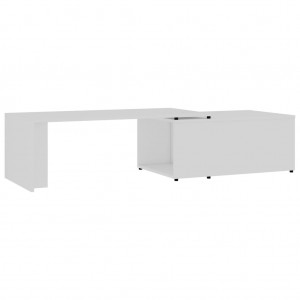 Mesa de centro madera contrachapada blanco 150x50x35 cm H
