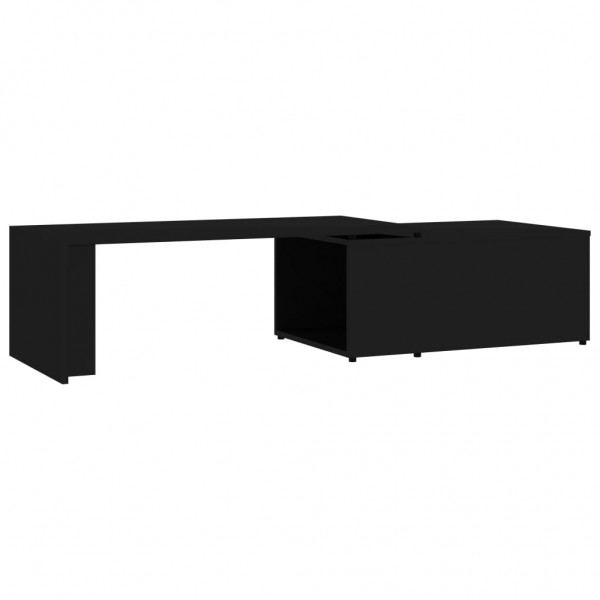 Mesa de centro madera contrachapada negro 150x50x35 cm M 2