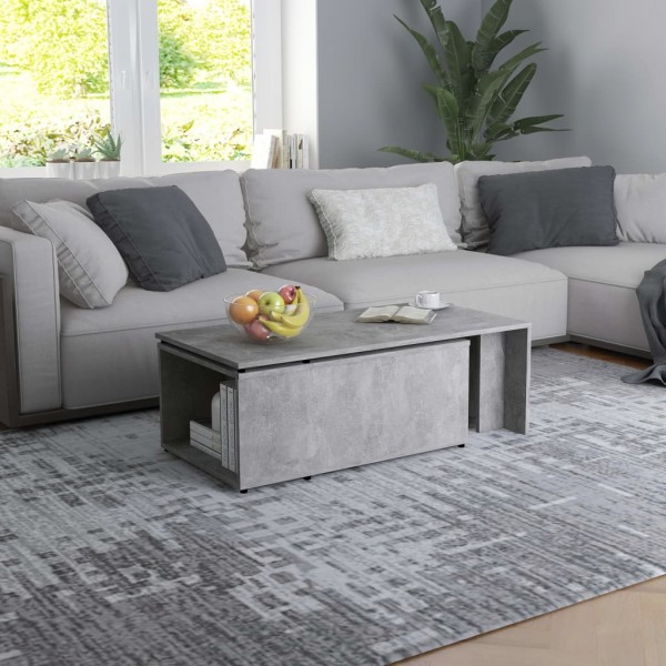 Mesa de centro madera contrachapada gris hormigón 150x50x35 cm M 3