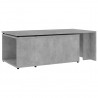 Mesa de centro madera contrachapada gris hormigón 150x50x35 cm 5