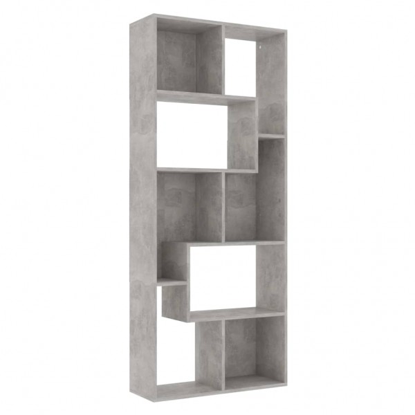 Estantería madera contrachapada gris hormigón 67x24x161 cm M 2
