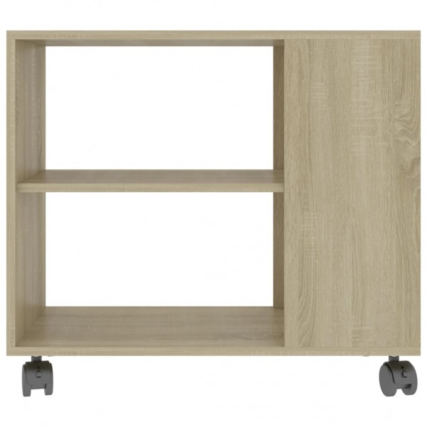 Mesa auxiliar de madera contrachapada color roble 70x35x55 cm M 4