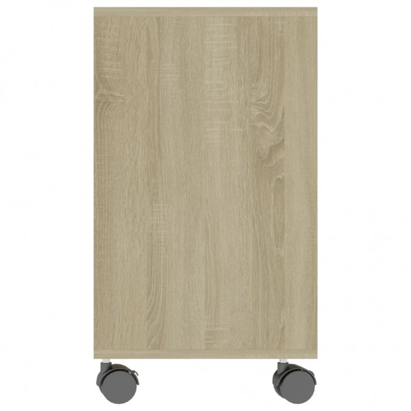 Mesa auxiliar de madera contrachapada color roble 70x35x55 cm M 5