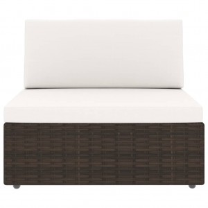 8 pcs conjunto lounge para jardim vime PE castanho H