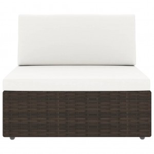 Juego de muebles de jardín 10 piezas ratán sintético marrón H