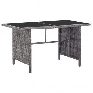 Set de comedor de jardín 5 pzas y cojines ratán sintético gris H