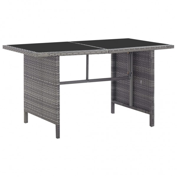 Set de comedor de jardín 5 pzas y cojines ratán sintético gris M 2