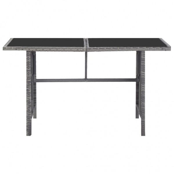 Set de comedor de jardín 5 pzas y cojines ratán sintético gris M 3