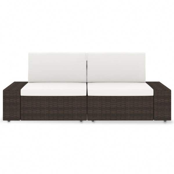 Sofá seccional de 2 lugares vime PE castanho M 2