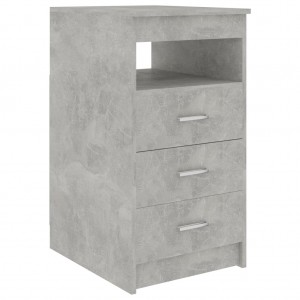 Cajonera de madera contrachapada gris hormigón 40x50x76 cm H