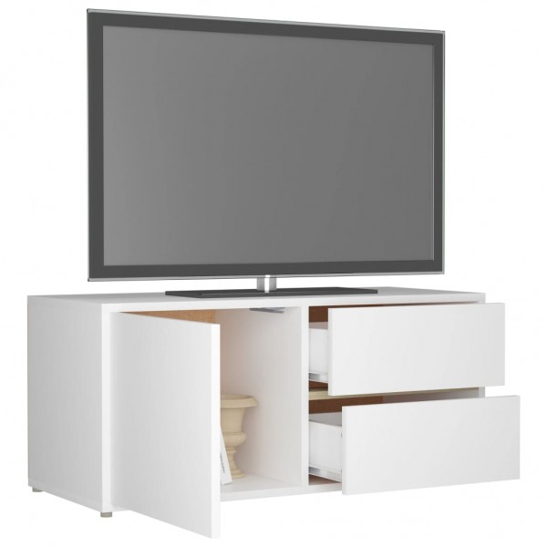 Mueble para TV madera contrachapada blanco 80x34x36 cm M 5