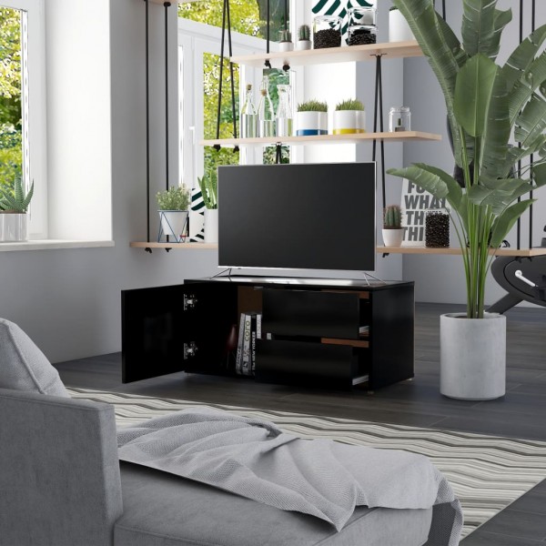 Mueble para TV madera contrachapada negro 80x34x36 cm M 3