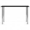 Mesa de comedor de vidrio templado negro 120x60x75 cm 2