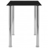 Mesa de comedor de vidrio templado negro 120x60x75 cm 3