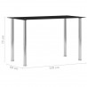 Mesa de comedor de vidrio templado negro 120x60x75 cm 5