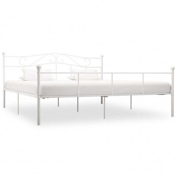 Estructura de cama de metal blanco 180x200 cm D