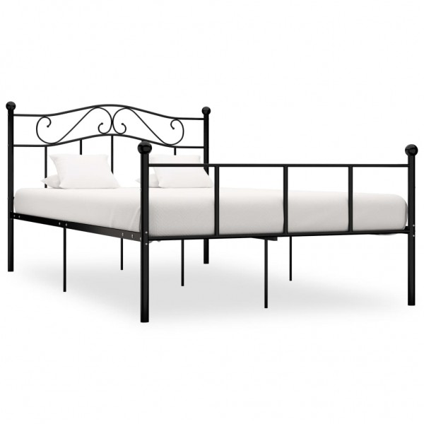 Estructura de cama de metal negro 140x200 cm D
