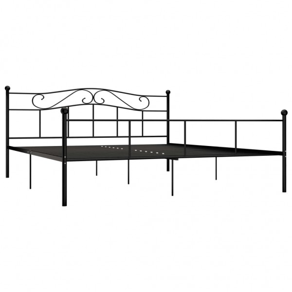 Estrutura de cama em metal 180x200 cm preto M 2
