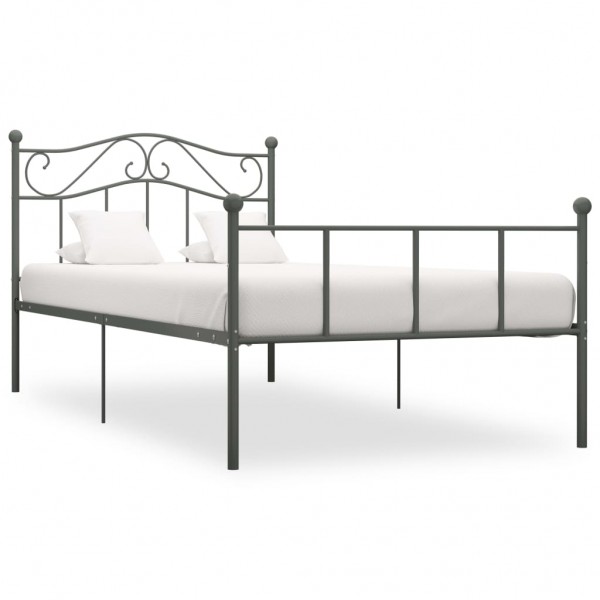 Estructura de cama de metal gris 100x200 cm D