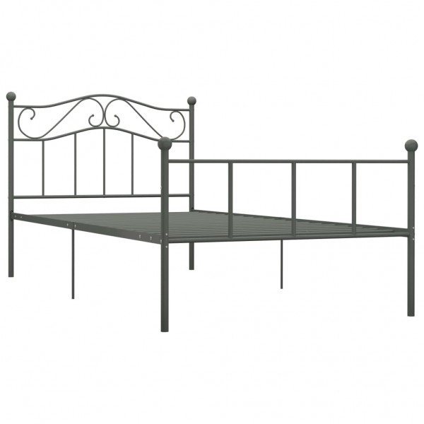 Estrutura de cama 100x200 cm metal cinzento M 2