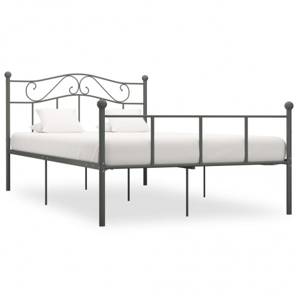 Estructura de cama de metal gris 160x200 cm D
