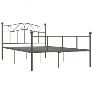 Estructura de cama de metal gris 160x200 cm H